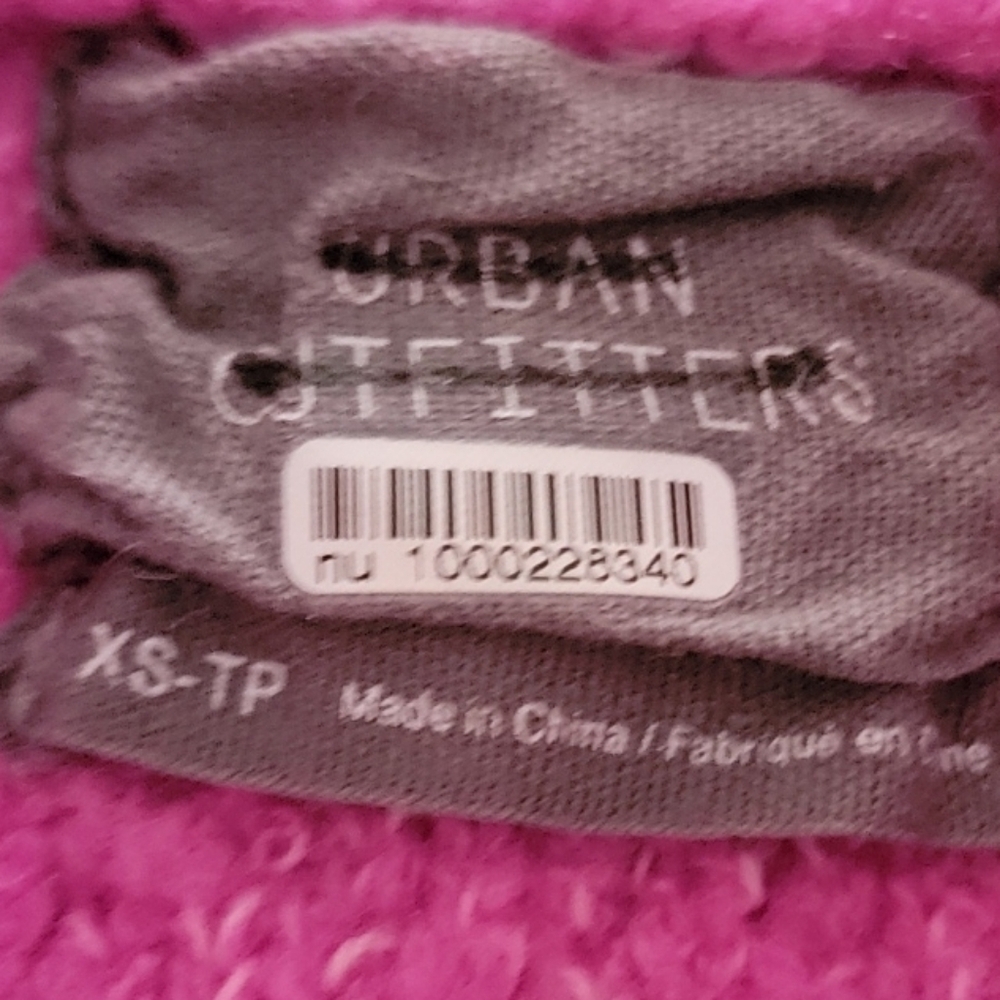 Urban Outfitters Cameron Pink Cropped Cable Knit Cardigan XS - Picture 5 of 11